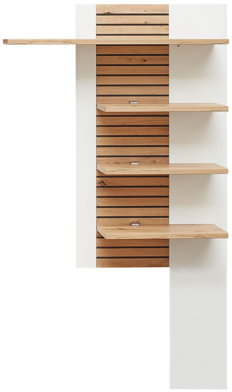 Wohnzimmerschrank FRESNO Haengevitrine & Wandpaneel, Eiche