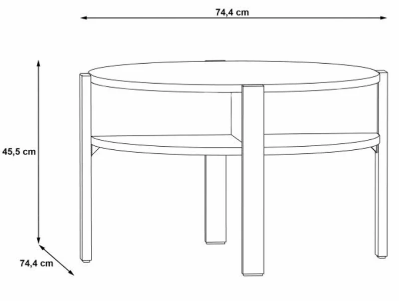 Couchtisch TOBAGO rund Ø 75 cm Terracotta, von Forte