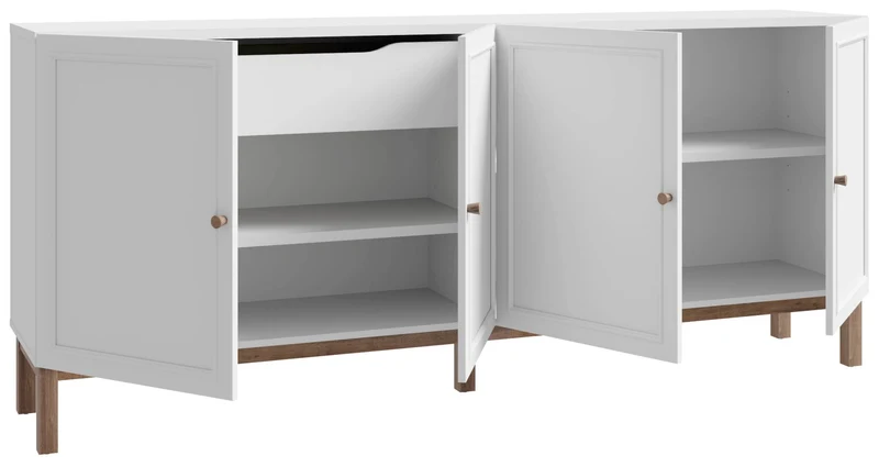 PENKRIDGE Esszimmer mit Vitrinenschrank in Secret Grey / Schlammeiche