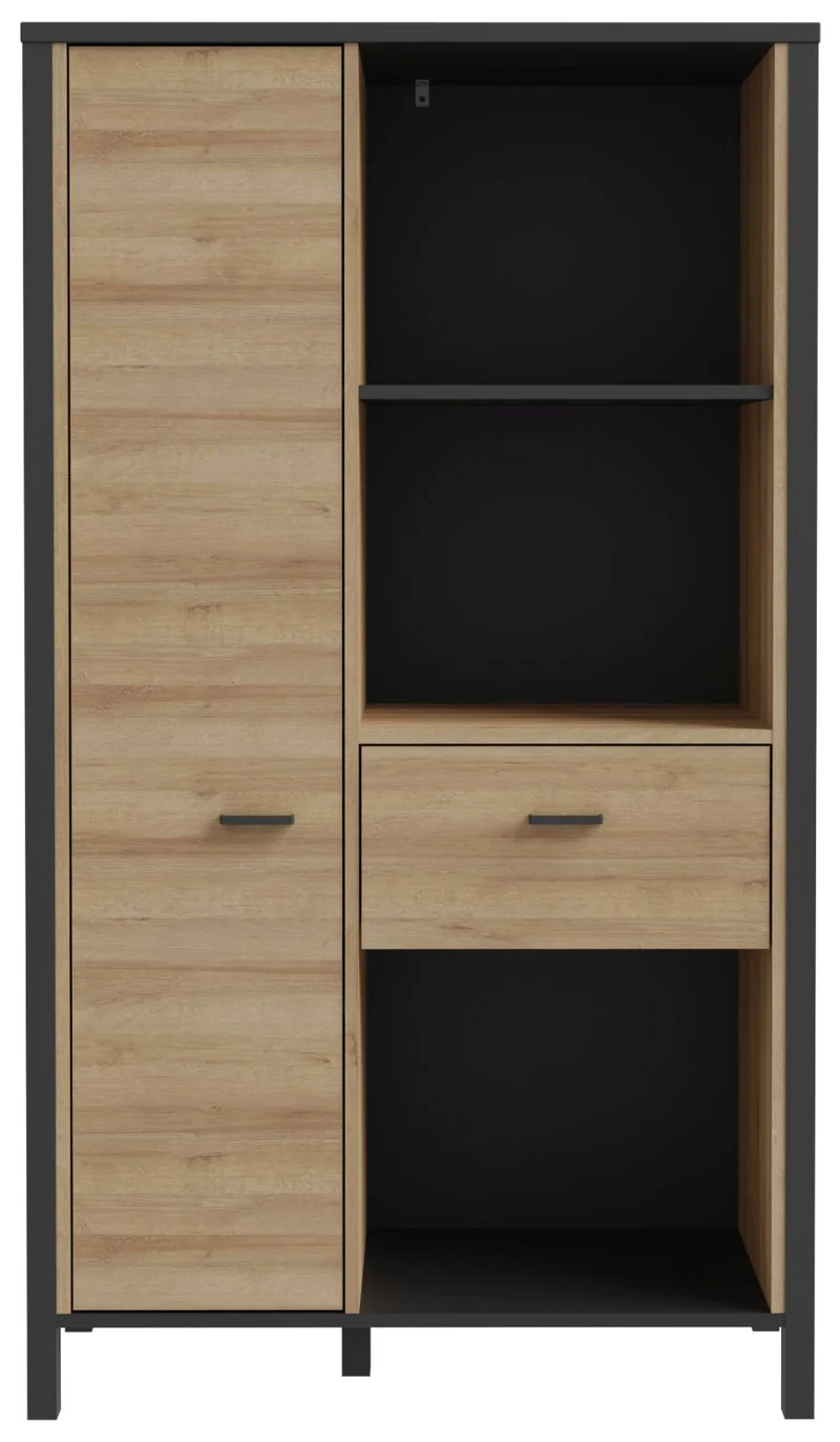 Highboard Regal HIGH ROCK Riviera Eiche Optik / Schwarz, von Forte
