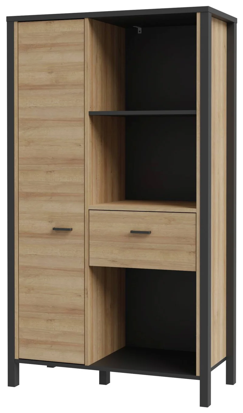 Highboard Regal HIGH ROCK Riviera Eiche Optik / Schwarz, von Forte