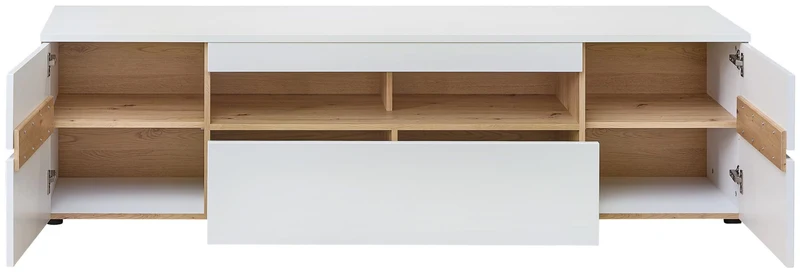 Lowboard MEMPHIS Weiß mit Artisan Eiche Nachbildung