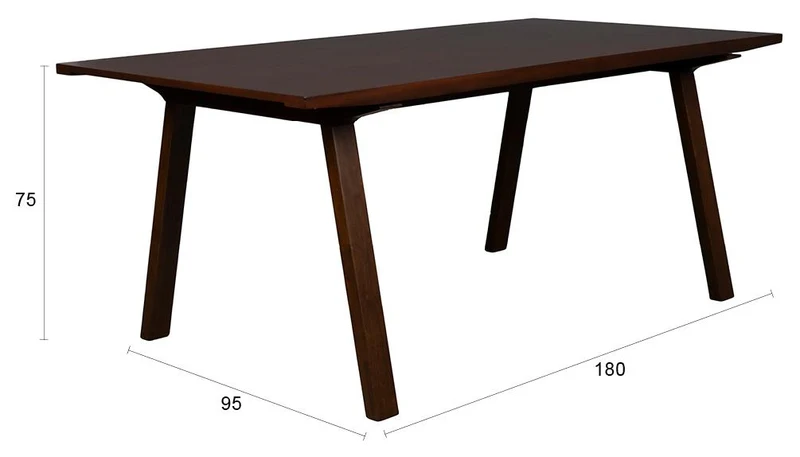Esstisch ADAMELLO 180 x 95 cm von DutchBone walnussfarbig