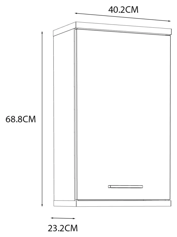 Badezimmer Hängeschrank CHAMP Optik: Beton Dunkelgrau / Weiß glänzend