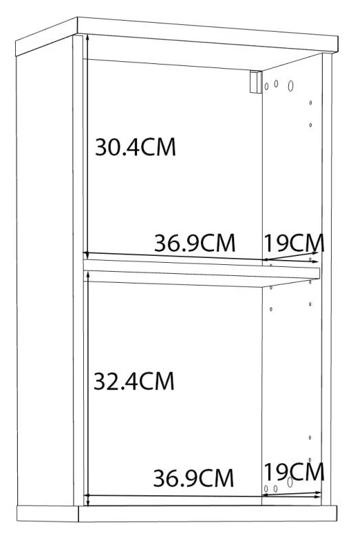 Badezimmer Hängeschrank CHAMP Optik: Beton Dunkelgrau / Weiß glänzend
