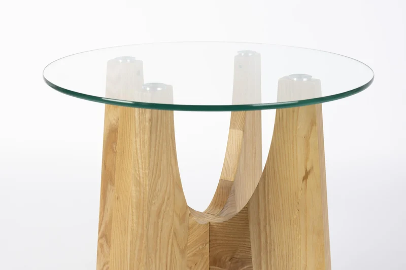 Beistelltisch Glastisch KOBE Rund mit Glasplatte von Zuiver Ø 45 cm