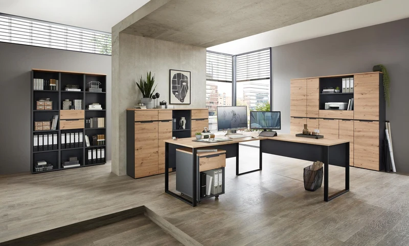 Büroregal MEMPHIS GH03 75 cm Oberboden Artisan Eiche Korpus Graphit