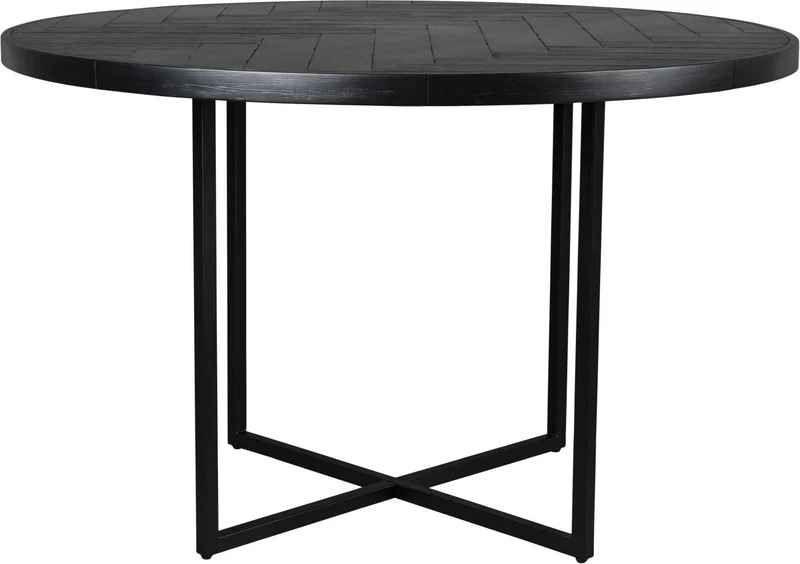 Esstisch CLASS BLACK mit Fischgrät Platte rund Ø 120 cm von DutchBone