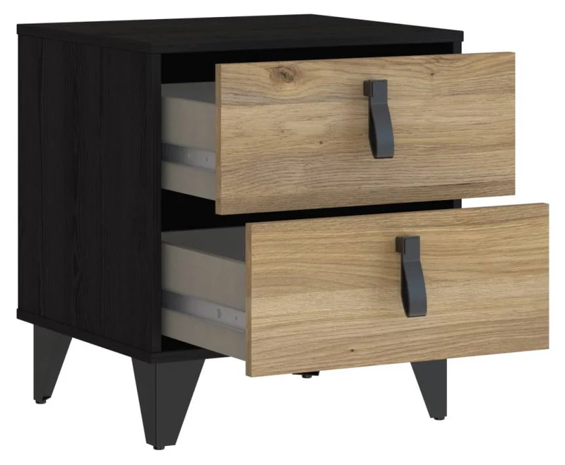 Jugendzimmer LYA mit Schwebetürenschrank in Eicheoptik mit Kontrast