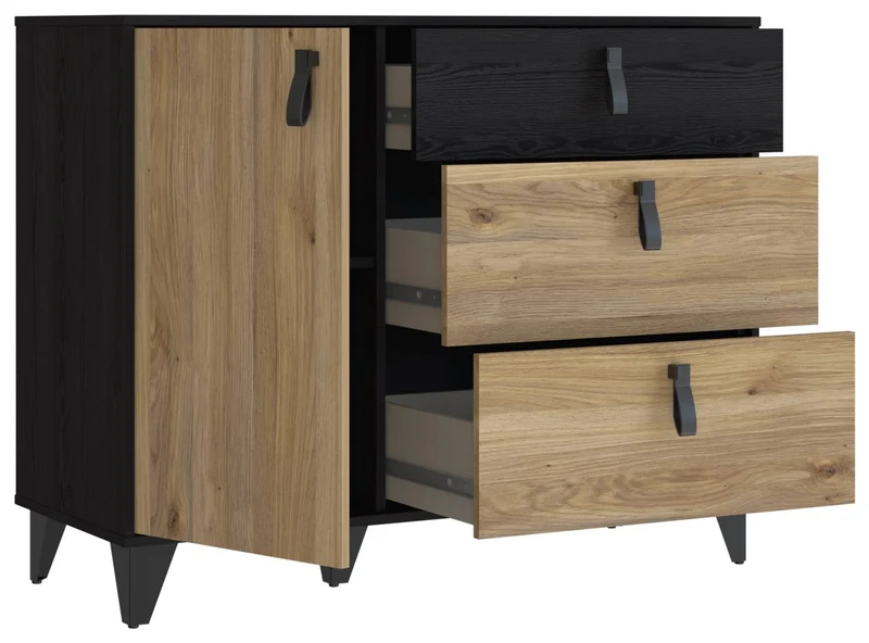 Jugendzimmer LYA mit 4-trg. Schrank Optik: Mauvella / Cabezone Eiche