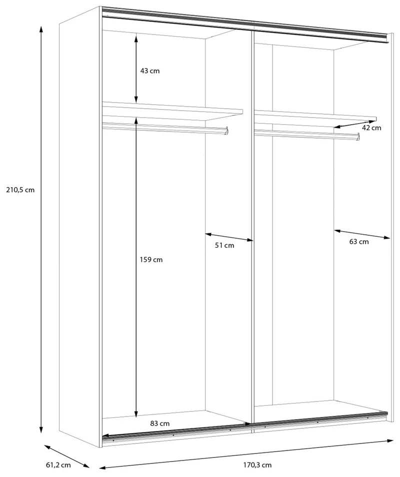 Schwebetürenschrank LYA + Passepartoutrahmen Mauvella / Cabezone Eiche