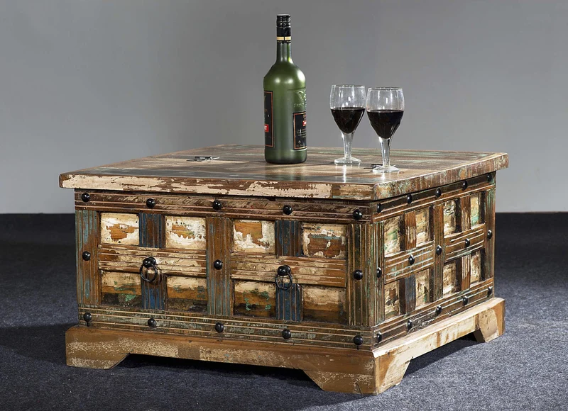 Truhentisch Couchtisch KALANKA 70,5 x 70,5 cm