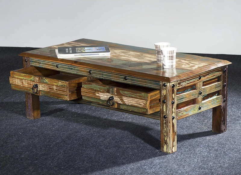 Tisch Couchtisch KALANKA recyceltes Holz Mango, Akazie