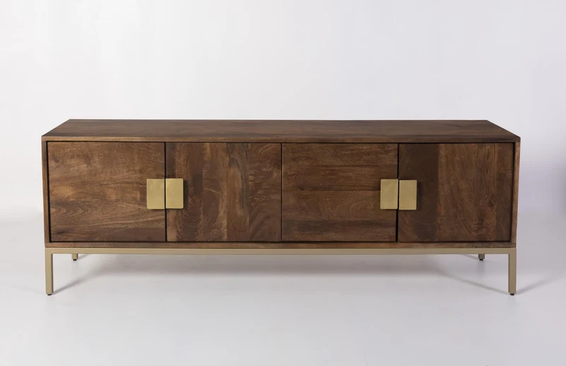 TV-Schrank Lowboard BALARRY aus Mangoholz 145 cm