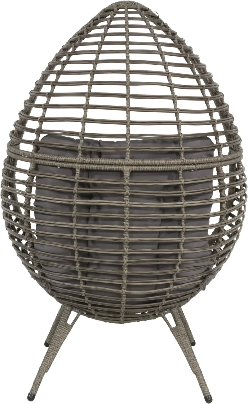 Lesli Living Relaxsessel CHILL Garten Stuhl Sitzei Egg Polyrattan Grau