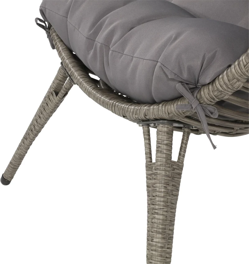 Lesli Living Relaxsessel CHILL Garten Stuhl Sitzei Egg Polyrattan Grau
