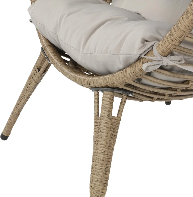 Lesli Living Gartensessel CHILL Sitzei Egg Polyrattan Stroh