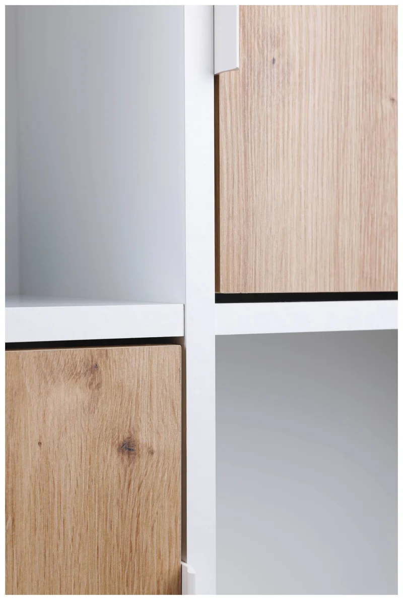 Bücherregal PEPETO 5TW Regal mit 5 Türen Optik: Weiß / Artisan Eiche
