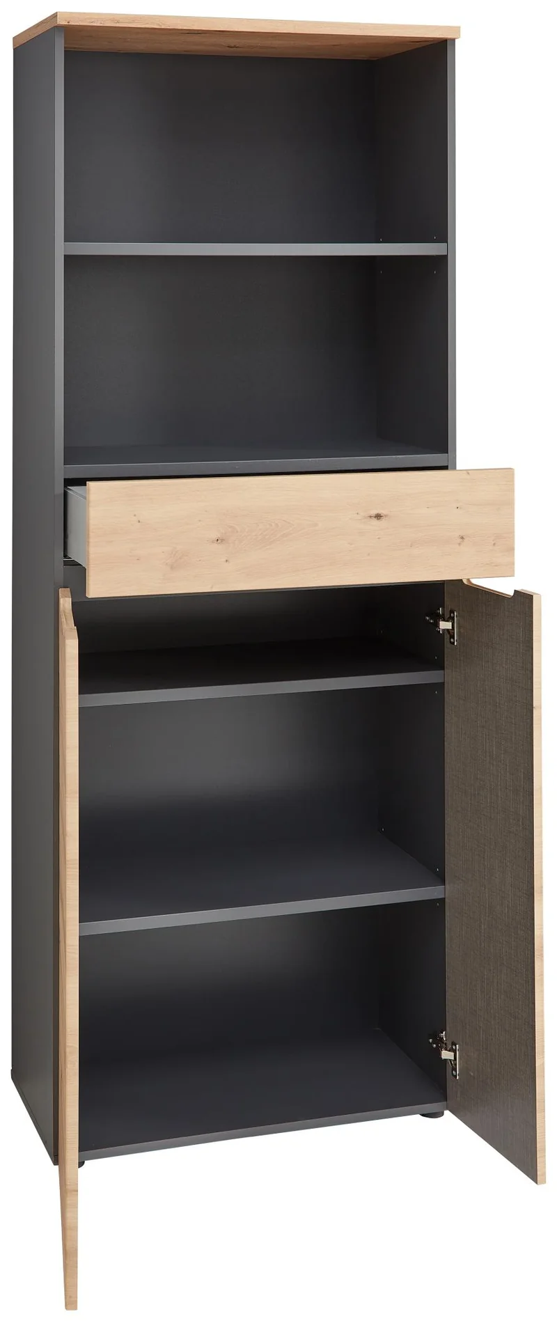 Büroschrank MEMPHIS 2 Türen 1 Schublade Artisan Eiche Korpus Graphit