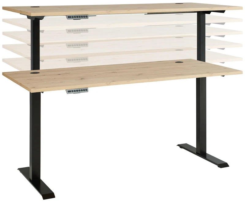 Höhenverstellbarer Schreibtisch MEMPHIS Artisan Eiche - 160 x 77 cm