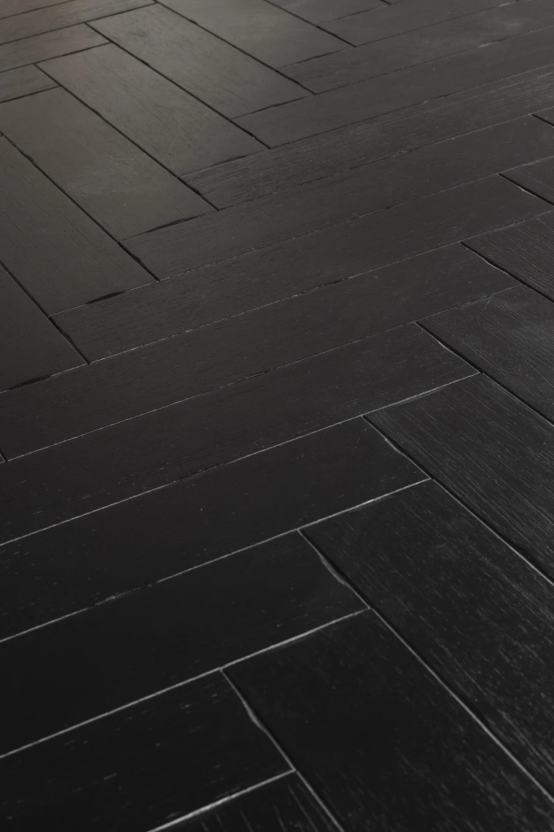 Esstisch CLASS BLACK mit Fischgrät Platte 220 x 90 cm von DutchBone