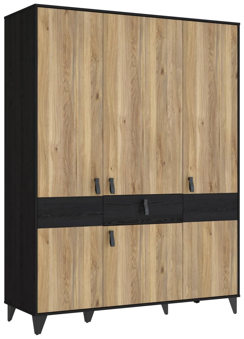 Kleiderschrank LYA 4-trg. 1 Schublade Optik: Mauvella / Cabezone Eiche