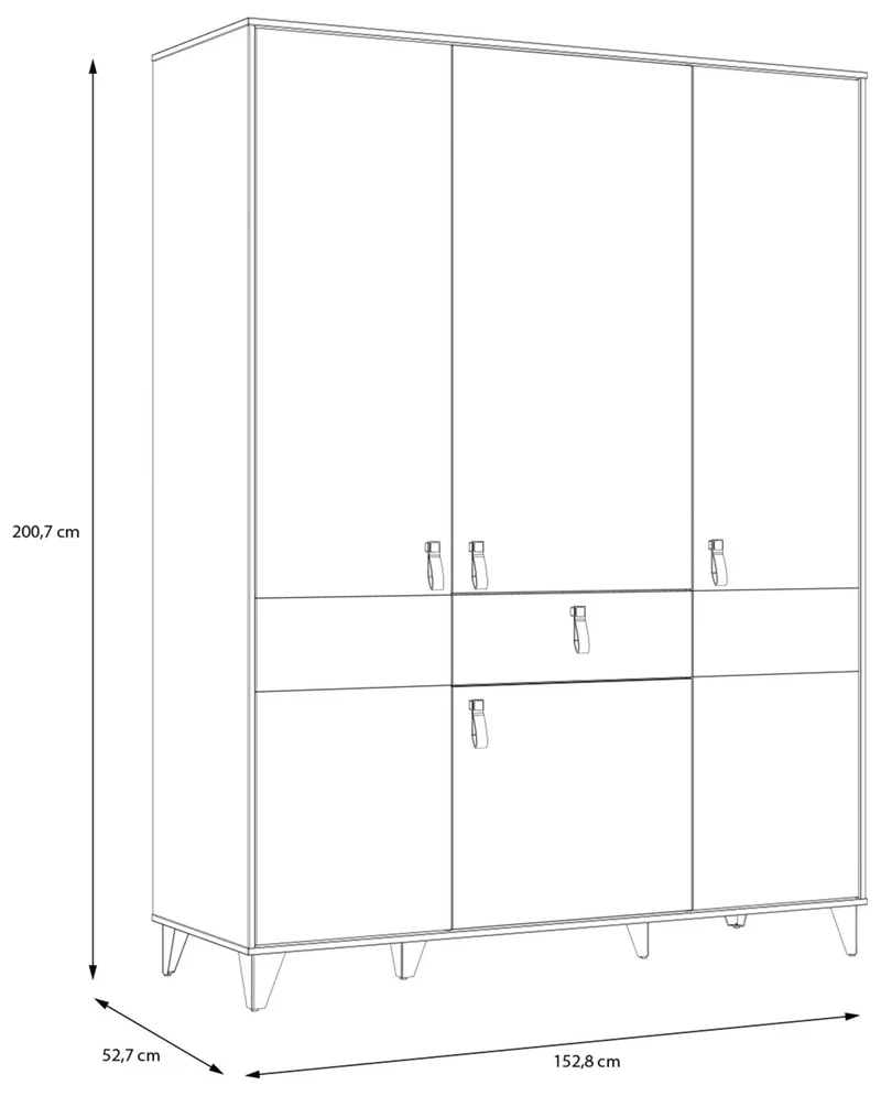 Kleiderschrank LYA 4-trg. 1 Schublade Optik: Mauvella / Cabezone Eiche