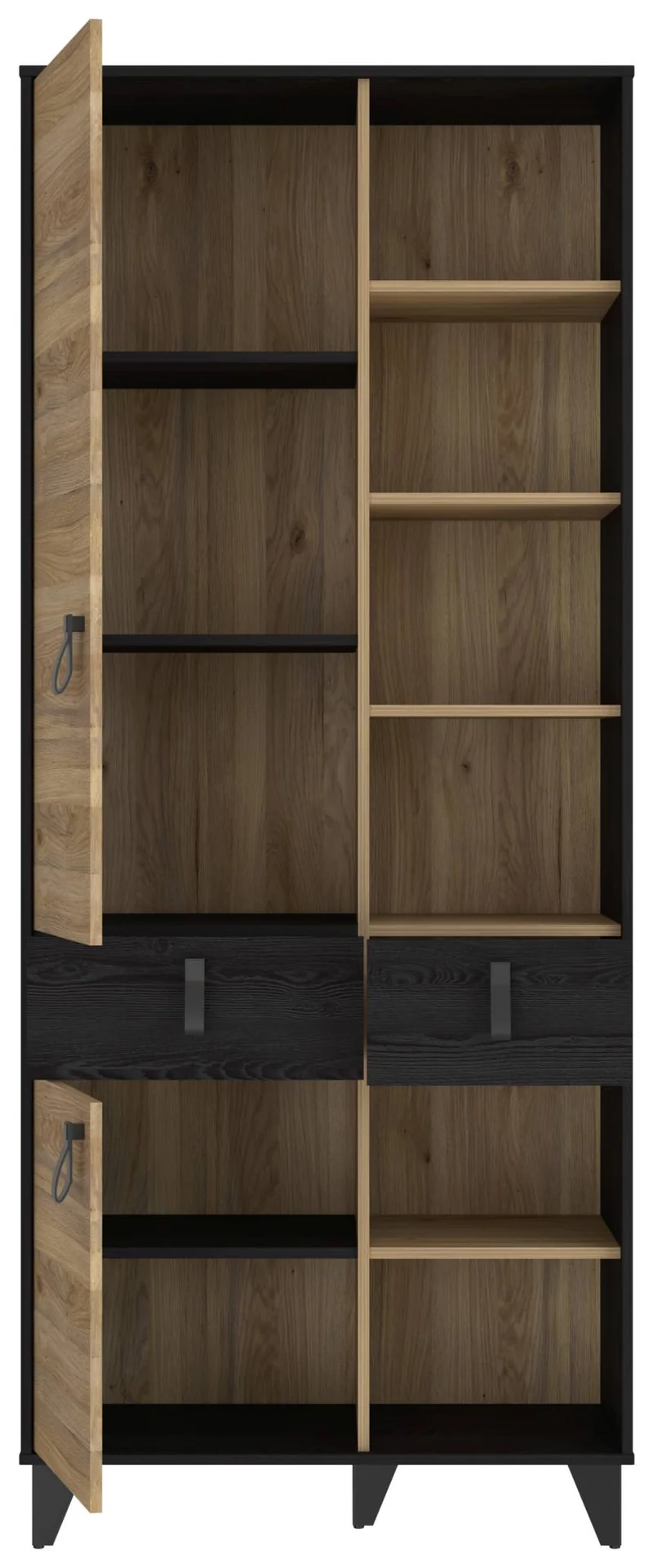 Regal LYA 2-trg. 2 Schubladen Optik: Mauvella / Cabezone Eiche, Forte
