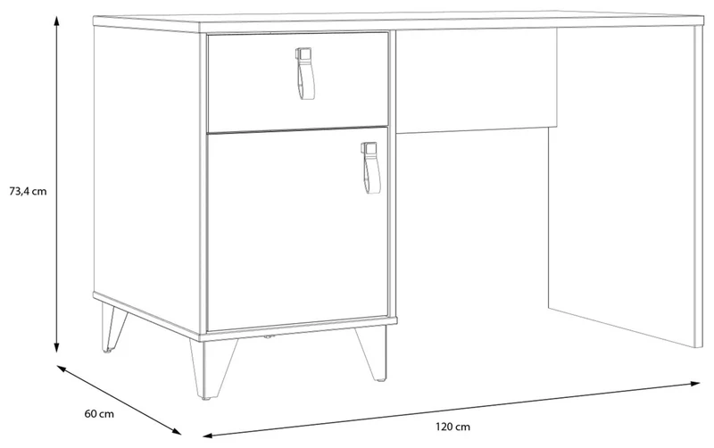 Schreibtisch LYA 120 cm Optik: Mauvella / Cabezone Eiche, von Forte