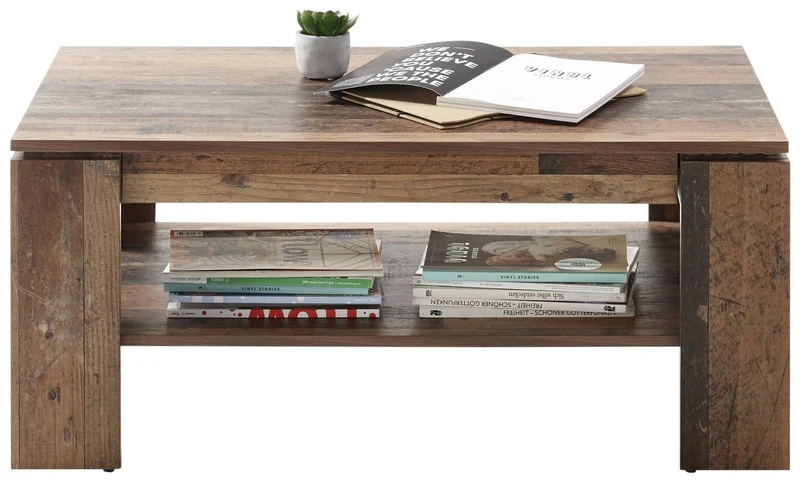 Couchtisch HARRISON 100 x 60 cm mit Schublade in Old Wood Vintage