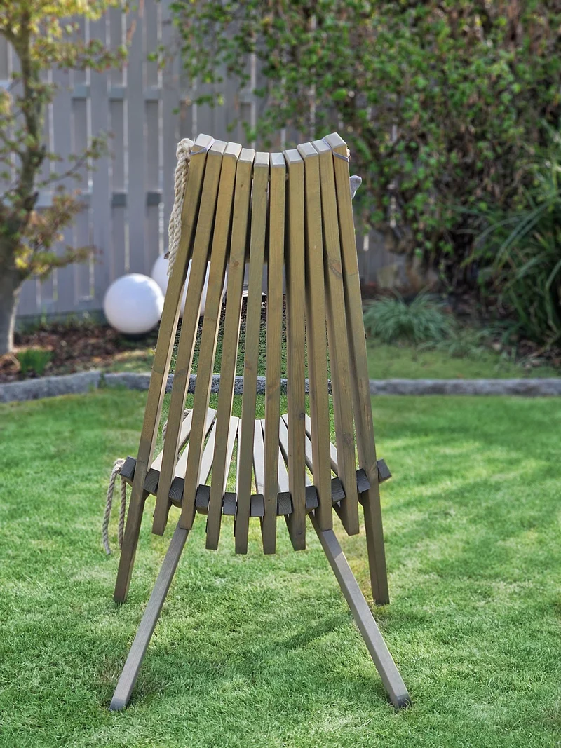 Faltbarer Gartensessel Relaxsessel FALUN Aschgrau mit Kopfkissen