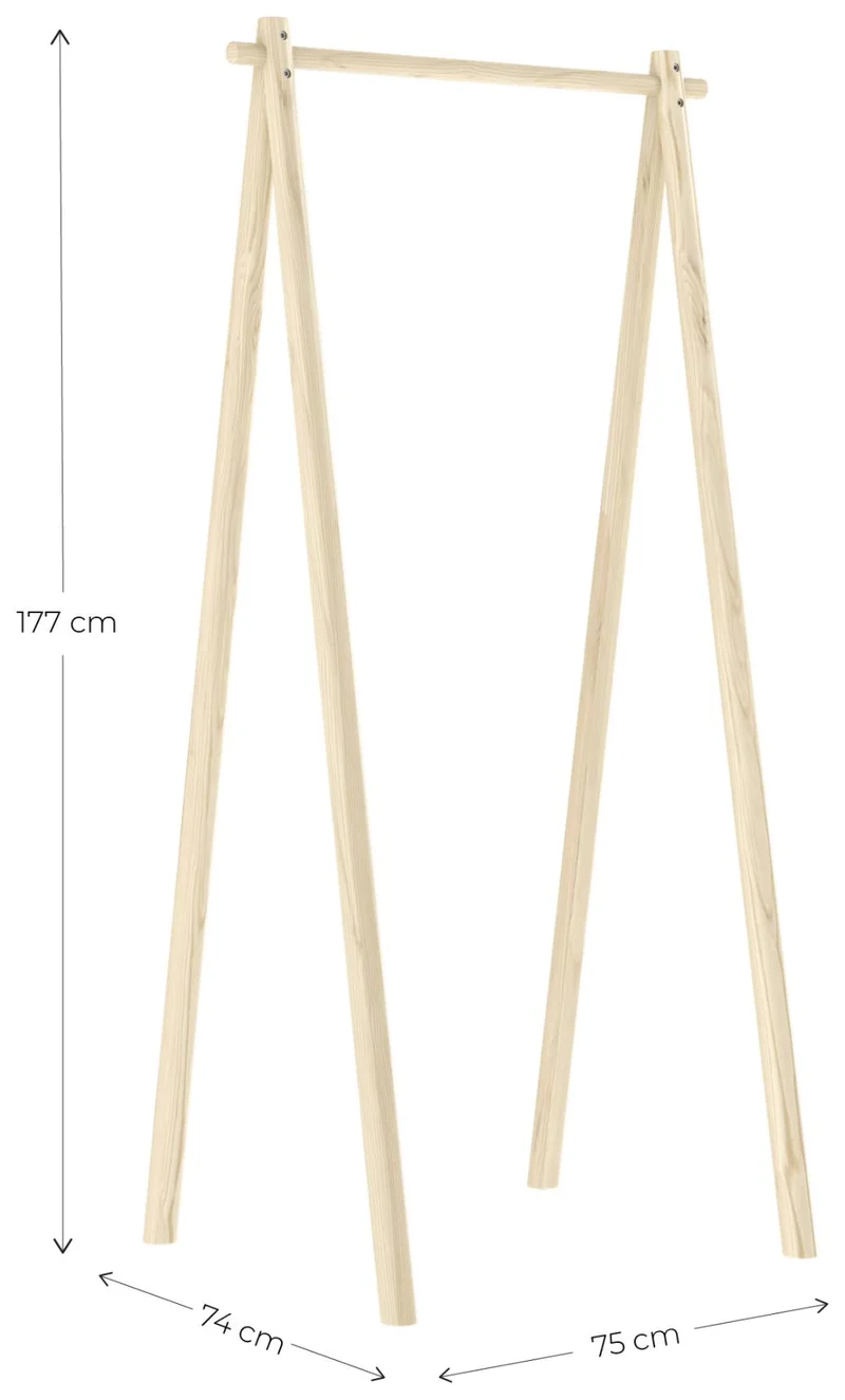 Garderobenständer HONGI 75 cm Kiefer Natur lackiert von Karup
