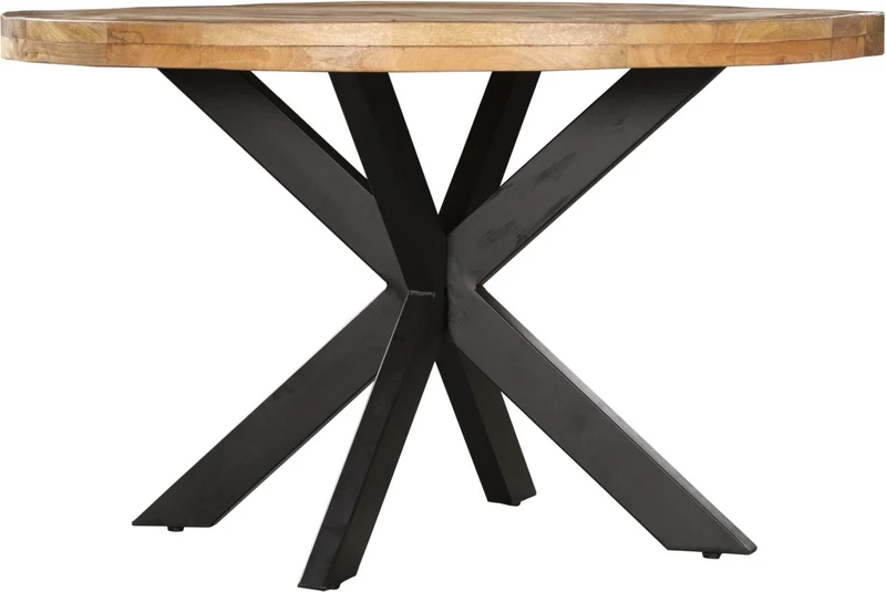 Esstisch ORISSA Ø120cm mit runder Platte aus recycletem Mangoholz