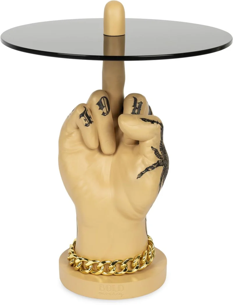 Beistelltisch Mittelfinger FOTHER MUCKER Löwe von BOLD Monkey