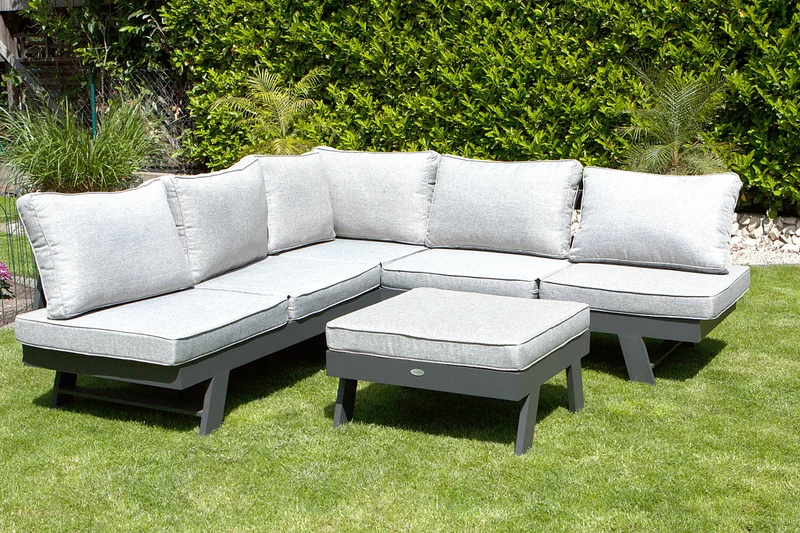 Garten Ecksofa DONNA Gartensofa Lounge Set 3tlg inkl. Polster