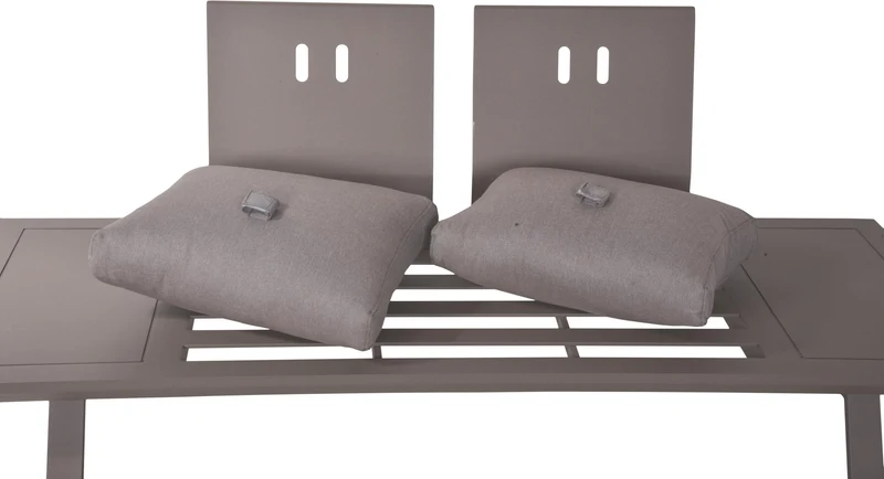 Garten Lounge Gruppe CELIA 4-tlg Alu hellgrau Polyester taupe