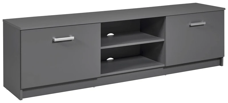 Lowboard TV-Kommode ELENZIO Graphit Grau mit 2 Türen und Gerätefach
