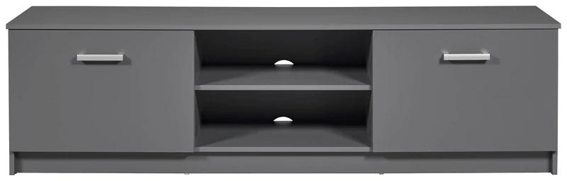 Lowboard TV-Kommode ELENZIO Graphit Grau mit 2 Türen und Gerätefach