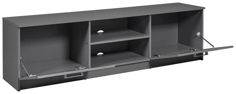 Lowboard TV-Kommode ELENZIO Graphit Grau mit 2 Türen und Gerätefach