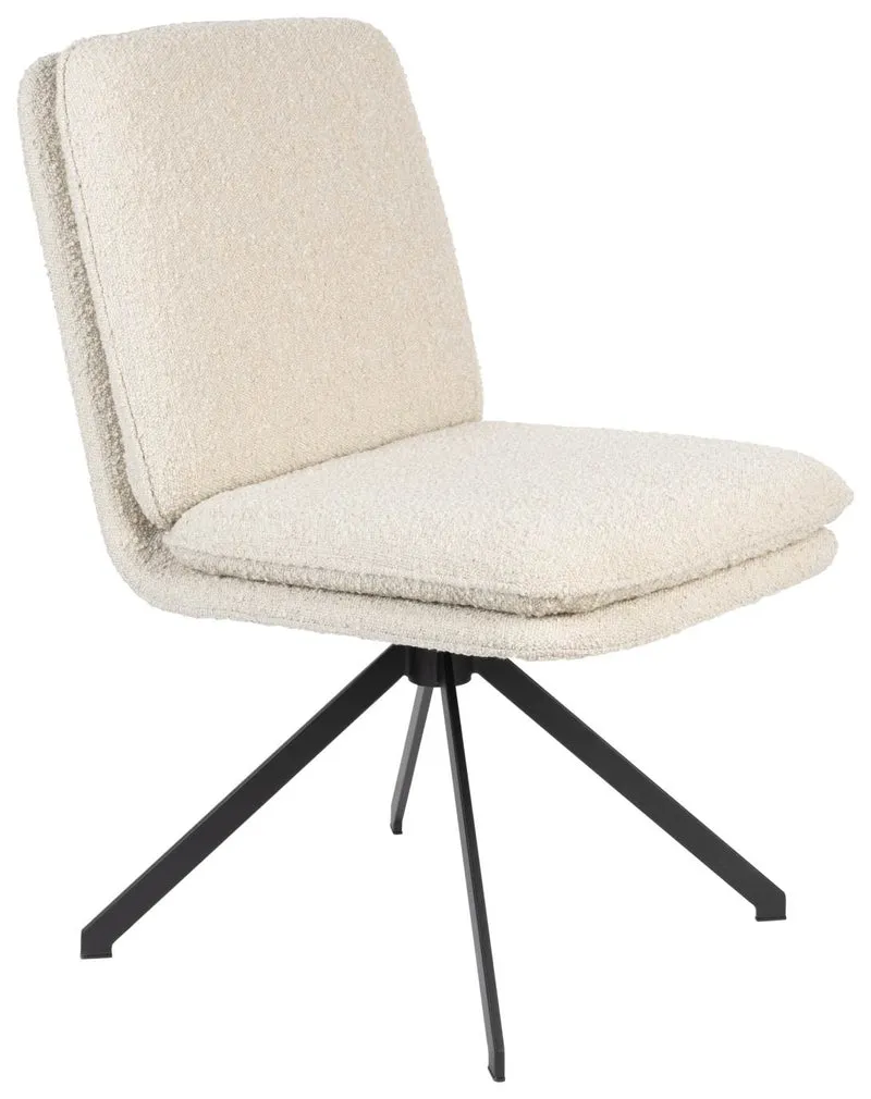 ZUIVER Stuhl TYLER mit angesagten Bouclé Stoff Beige