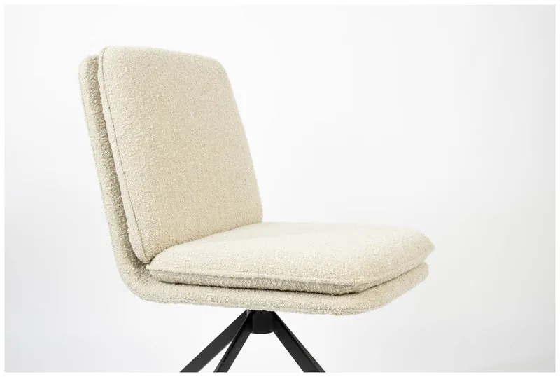 ZUIVER Stuhl TYLER mit angesagten Bouclé Stoff Beige
