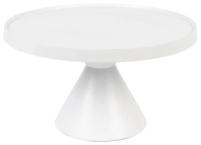 Runder Couchtisch FLOSS WHITE von Zuiver aus Aluminiumguss Ø 60 cm