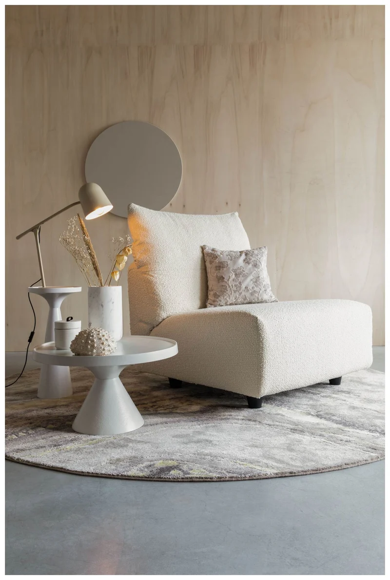 Runder Couchtisch FLOSS WHITE von Zuiver aus Aluminiumguss Ø 60 cm
