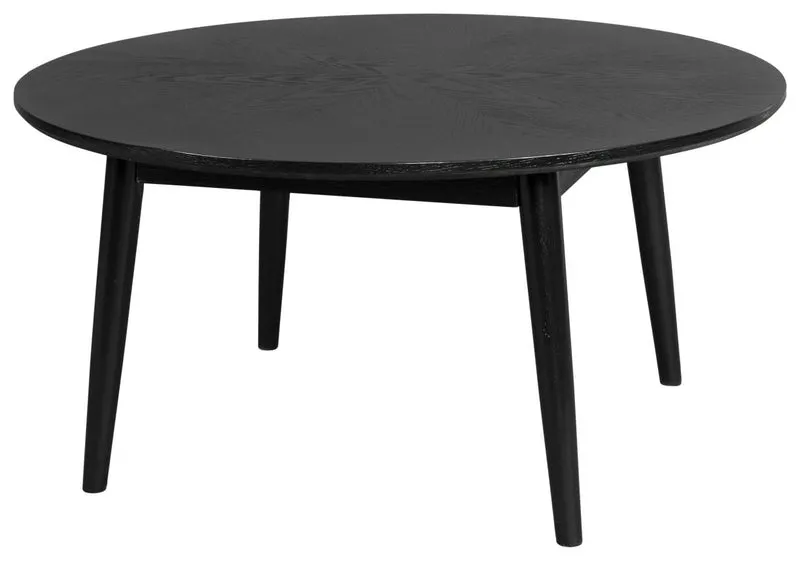 Couchtisch FABIO BLACK Ø 80 Eiche furniert schwarz lackiert