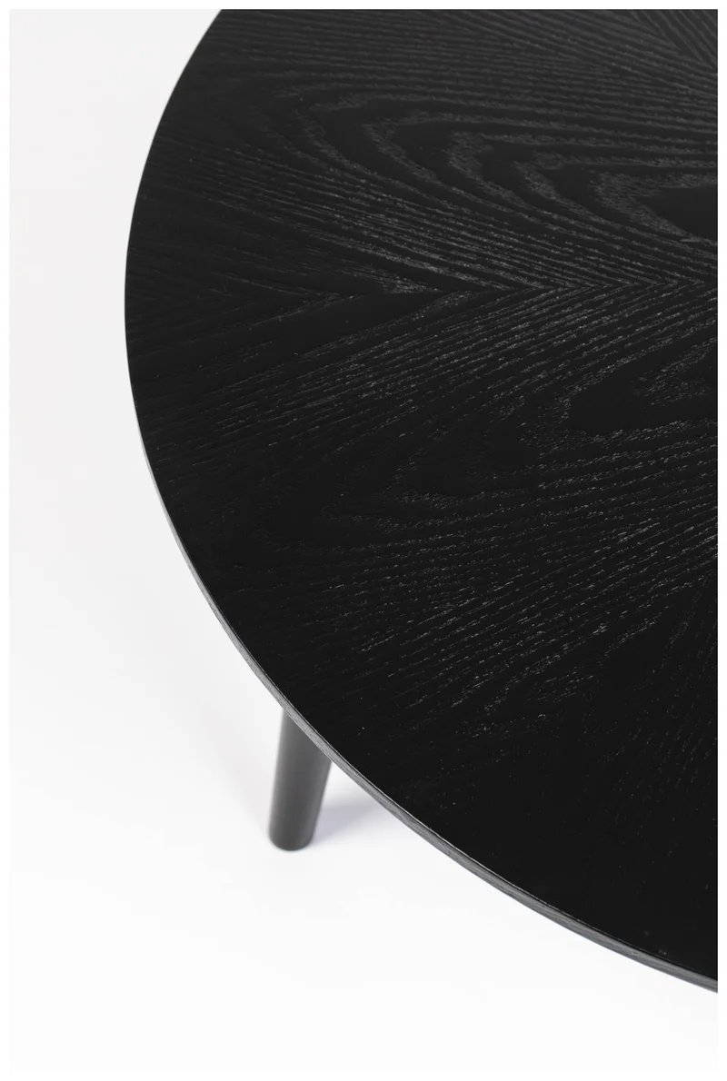 Couchtisch FABIO BLACK Ø 80 Eiche furniert schwarz lackiert