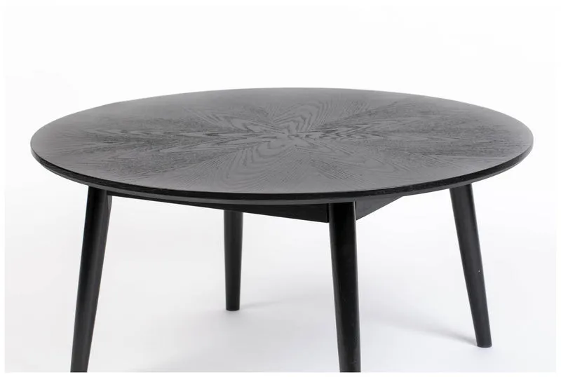 Couchtisch FABIO BLACK Ø 80 Eiche furniert schwarz lackiert