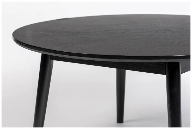 Couchtisch FABIO BLACK Ø 80 Eiche furniert schwarz lackiert