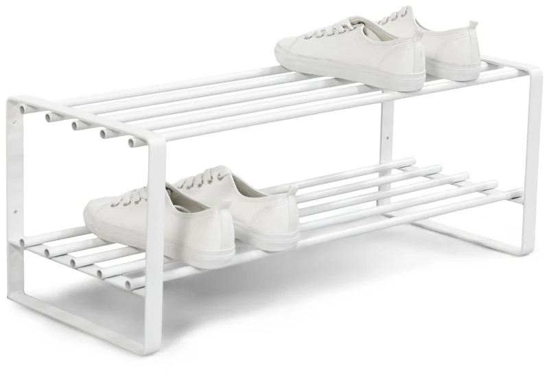 Schuhregal REX SR in Weiß mit 2 Ablagen Flurregal von Spinder