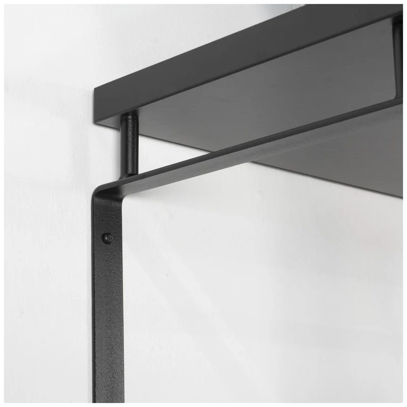 Wandgarderobe REX 3 Schwarz, Garderobe mit 5 Haken und Hutablage