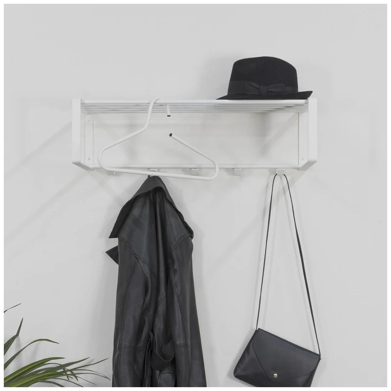 Garderobe Rex 2 Weiß pulverbeschichtet Wandgarderobe von Spinder